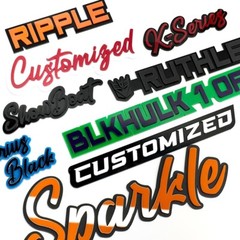 Customized Car Acrylic Emblem Badge MULTI COLOR Custom Text Names