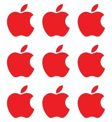 Small Apple logo Vinyl Decals Phone Laptop Small Stickers Apple Set of 12