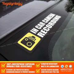 (2 pcs) In Car Camera Recording Dash Cam on Board Bumper Body Waterproof Sticker