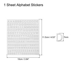 Alphabet Letters Number Resin Stickers 3D Small A to Z 1 to 9 Silver Sticker