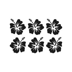 Set of 6 Hawaiian Hibiscus Flower 3 Mirrored Vinyl Decals Small Stickers