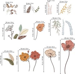 Multi-Color Floral Peel and Stick Wall Art – Perfect for Living Room and Nursery