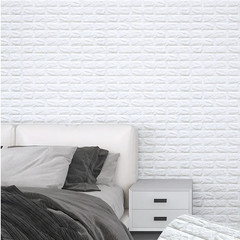 3D Soft Foam Brick Wallpaper Roll Self Adhesive Waterproof Wall Stickers 70x200c