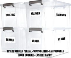 Organization Storage Bin Tub Stickers Label Decals 4each – Home Office Holiday