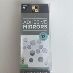 12 Adhesive Small Removable Round Acrylic Mirror Setting Wall Sticker 2-3” Each