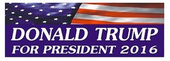 DONALD TRUMP 2016 TRUMP FOR PRESIDENT BUMPER STICKER or helmet sticker D822