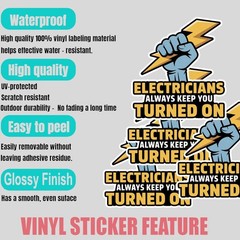 4PCS Electricians Always Keep You Turned On Stickers – Funny Lineman Work Decals
