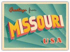 Missouri USA State Greetings Retro Emblem Car Bumper Sticker Decal “SIZES”
