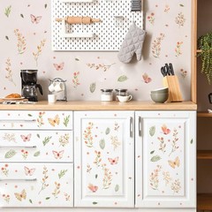Boho Flower Wall Sticker Small Floral Wall Decals Peel and Stick Wildflower L…