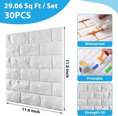 Printable 3D Faux Brick Panels – Waterproof Peel & Stick Decor for Any Room
