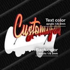 Custom Car Emblem Badge MULTI COLOR Customized Text Names