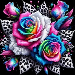 Colorful Flower Sticker Decal Laptop Wall Mirror Cup Tumblr Locker Bin