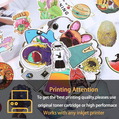 Premium Printable Vinyl Sticker Paper – 50 Matte White Waterproof Decal Paper Sh