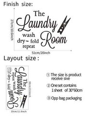 Slogan Graphic Wall Sticker Laundry Room Art Wall Stickers Vinyl Removable