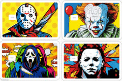 Pop Art Killer ATM Debit Credit Sticker Skin Halloween Horror Jason Michael 13th