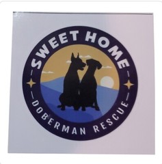 Sweet Home Doberman Rescue Decal. Every Sticker Sold Helps Save dogs – 3″x3″