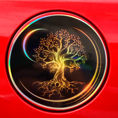Tree of Life Vinyl Sticker 3×3 Gold Sacred Geometry Spiritual Yoga Nature Decal