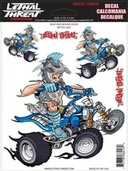 NEW LETHAL THREAT MUD BOUND QUAD BLUE DECAL STICKER 6″x6″ LT88018