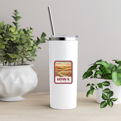 Iowa State Sticker, Paper Collage Look, Scenic Farmland Vinyl Decal