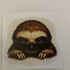 2 pcs Cartoon Sloth Vinyl Sticker Set, Pop Art, Animal Print, Decorative, Humor