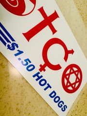 Peace Love and Costco “Coexist” $1.50 Hot-Dog Decal Bumper Sticker – meme hype