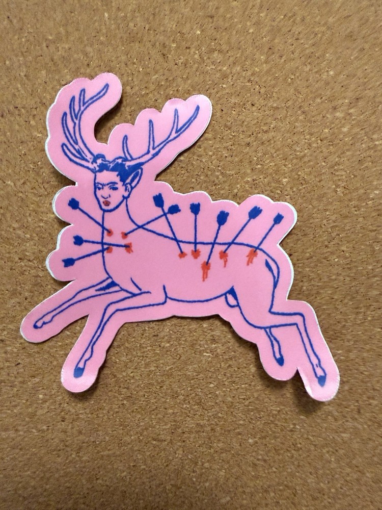 Vinyl Sticker Frida Kahlo’s 1946 The Wounded Deer Whimsical PopArt Oddity Horror