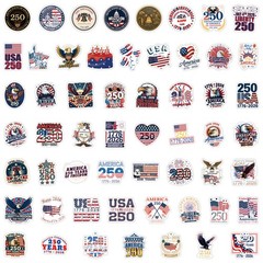 56Pcs 1776-2026America Anniversary Stickers Assorted Patriotic Decorative Decals