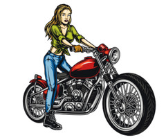 Motorcycle Easy Iron on Sublimation Stickers Biker T-shirts Hoodies Hat (3 Pack)