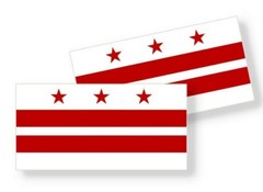 Washington D.C. Flag – Set of 4 Vinyl Sticker / Adhesive Decals Various Sizes
