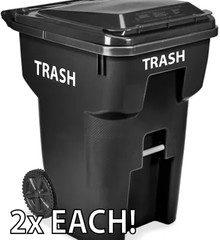 RECYCLE and TRASH Bin Die Cut Stickers Label Recycle Can Decals 4 for 1