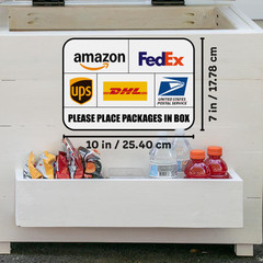 2-Pcs Please Place Packages In Box Delivery Sign Sticker Amazon FedEx Vinyl