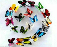 24pcs Multicolor Artificial Butterflies with Magnet Home Decorations Accessories