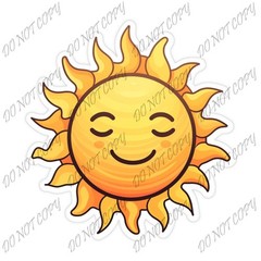 Laminated Vinyl Decal Die Cut Waterproof Sticker – Sunshine