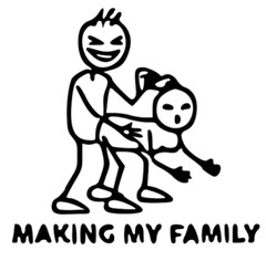 Making my stick family Decal / 3″ x 3″ / funny / Humor