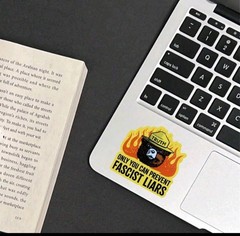 Only You Can Prevent Fascist Liars Bear Sticker 3x3in Free Shipping
