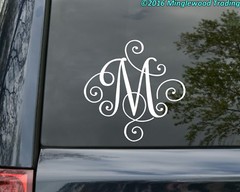 SCROLL MONOGRAM INITIAL Vinyl Decal Sticker – Decorative Letter Script Lettering
