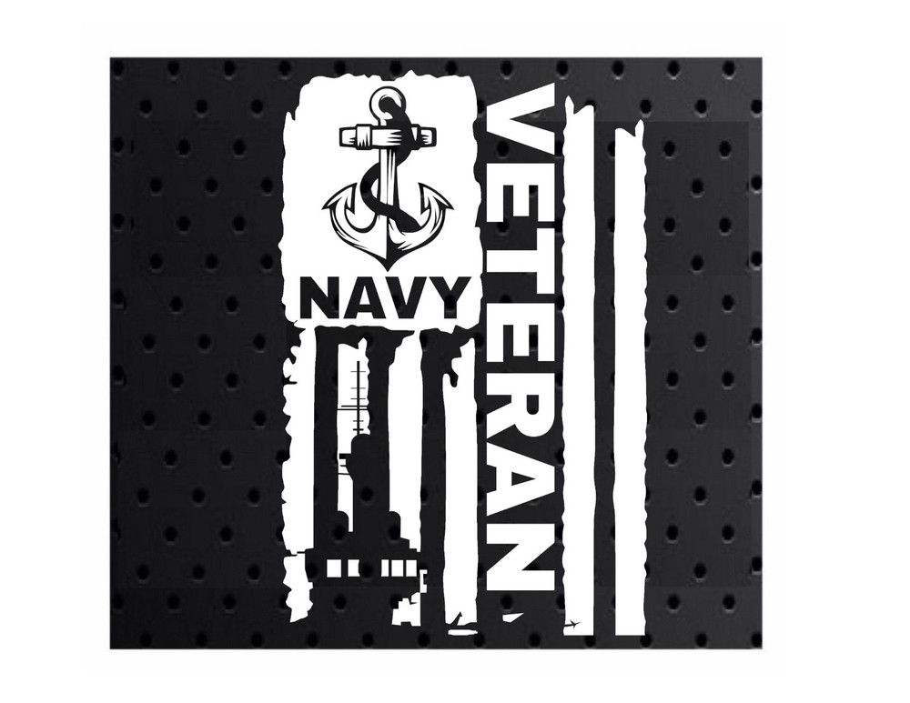 DISTRESSED UNITED STATES NAVY FLAG VETERAN VINYL DECAL STICKER 3.8″ x 6.0″