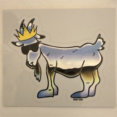 GOAT USA Goat Wearing Crown Sticker Decal, Multicolor Horizontal