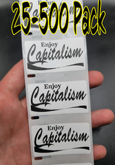 Enjoy Capitalism 25-500 Pack Stickers bulk Paper sticker decals label recession