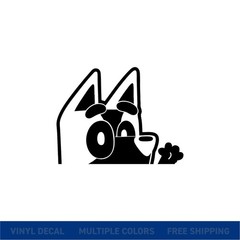 Bluey Peeker – Glossy Cut Vinyl Car Decal – Multiple Sizes & Color