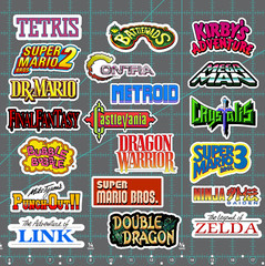 20 Nintendo NES Logo Stickers – White, Clear or Holographic – Waterproof Vinyl