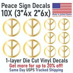 2″ – 24″ Peace Sign Die Cut Vinyl Decal Sticker – Made in USA Same Day Shipping