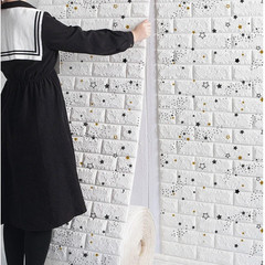3D Soft Foam Brick Wallpaper Roll Self Adhesive Waterproof Wall Stickers 70x200c