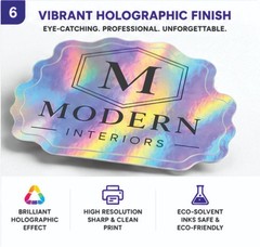Custom Holographic Logo Stickers Waterproof Vinyl Business Label Packaging