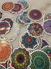 Mandala Art Round Decorative Wall Stickers/Decals, Multicolor Mixed Lot 52