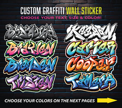 Custom Personalized Vinyl Graffiti Name Decal Sticker | Car Window Tumbler Wall