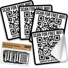Witty Yeti 2×2 in. Fake Wifi Prank Ad-free QR Code Stickers, 25 Pack