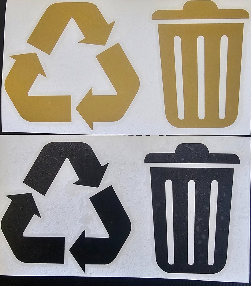 Multi Color-Trash and Recycle – sticker decals for home &office – 4 inch.