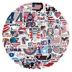 100Pcs American Flag USA Stickers Pack Waterproof Vinyl Decals for sticking