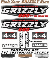 Yamaha Grizzly OEM ATV Tank Decal Graphic Sticker Kit 350 450 550 660 700 4×4